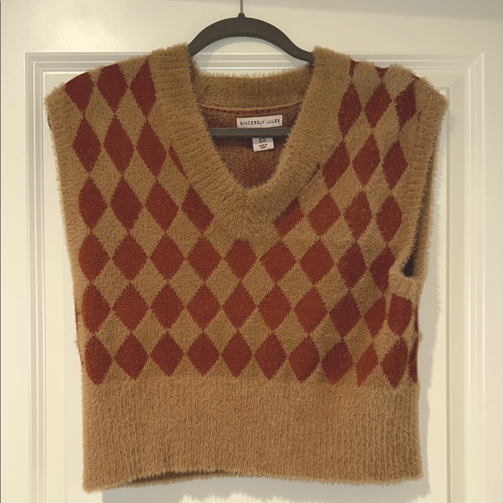 Sincerely Jules Tan and Red Sweater
